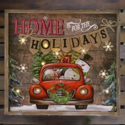 КОЛЕДНА КАРТИНА / ПАНО С ЛЕД-СВЕТЛИНКИ - КРАСОТАТА НА ДЪРВОТО