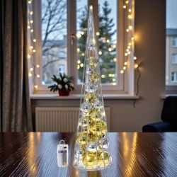 КОЛЕДНА ЕЛХА / КОНУС СЪС СВЕТЛИНКИ 60см