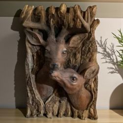 ПАНО ЗА СТЕНА НА ЕЛЕН И СЪРНА - ЛЮБОВ В ПРИРОДАТА 