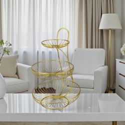 ПОДНОС НА ТРИ НИВА - ЗЛАТНА КЛЕТКА