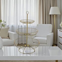 ПОДНОС  НА ТРИ НИВА - ЗЛАТНА КЛЕТКА