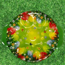 ВЕЛИКДЕНСКА СТЪКЛЕНА ЧИНИЯ С 8 броя ГНЕЗДА ЗА ЯЙЦА - ПЪСТЪР ВЕЛИКДЕН