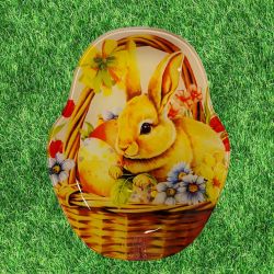 ВЕЛИКДЕНСКА СТЪКЛЕНА ЧИНИЯ С 5 броя ГНЕЗДА ЗА ЯЙЦА - ПЪСТЪР ВЕЛИКДЕН