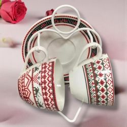 СЕРВИЗ ЗА ДВАМА НА МЕТАЛНА СТОЙКА - БЪЛГАРСКА ШЕВИЦА