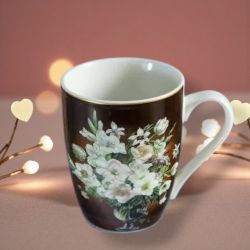 ПОРЦЕЛАНОВА ЧАША ЗА ЧАЙ - БУКЕТ БЕЛИ ЛИЛИУМИ