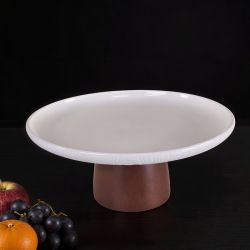 ПЛАТО НА ДЪРВЕНА ПОСТАВКА - БЕЛИ ДЪРВЕСНИ НИШКИ