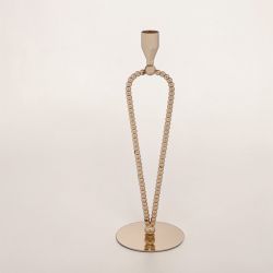 СВЕЩНИК ЗА КОНУСНА СВЕЩ - МЕДНИ РАМКИ