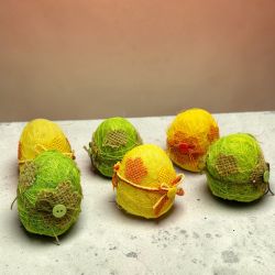 КОМПЛЕКТ ОТ 6 броя ДЕКОРАТИВНИ ЯЙЦА - ЗЕБЛО И КОНОП 