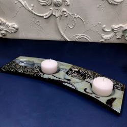 СВЕЩНИК ЗА 4 броя СВЕЩИ - АРТИСТИЧНИ УСМИВКИ