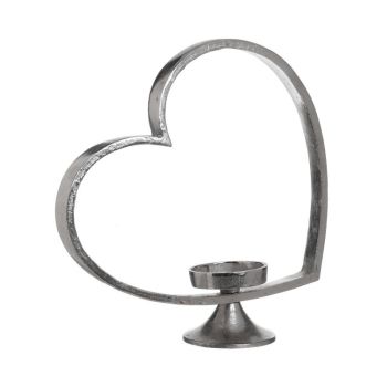 Свещник сърце от метал 31 см 