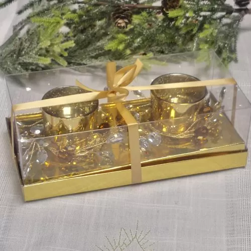 СВЕЩНИК В ПОДАРЪЧНА КУТИЯ - СТЪКЛЕНА ФИЕСТА