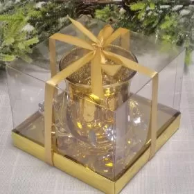 СВЕЩНИК В ПОДАРЪЧНА КУТИЯ - СТЪКЛЕНА ФИЕСТА
