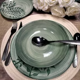 СЕРВИЗ ХРАНА 18 ЧАСТИ - МОСТОВЕТЕ НА МЕДИСЪН / ЗЕЛЕНО /