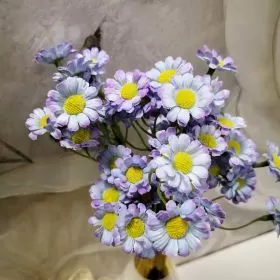 БУКЕТ ОТ НЕЖНИ СИНИ МАРГАРИТКИ