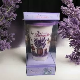 ЧАША СЪС СИЛИКОНОВ КАПАК - КОШНИЦА С ЛАВАНДУЛА