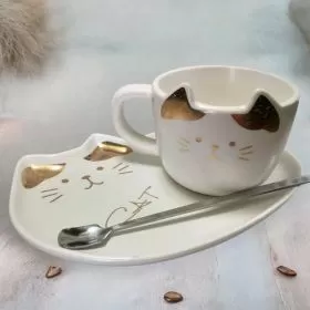 КОМПЛЕКТ ЧАША+ЧИНИЙКА+ЛЪЖИЦА - КОТЕШКИ УСМИВКИ