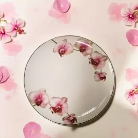 КОМПЛЕКТ ОТ 6 БРОЯ ЧИНИИ ЗА ТОРТА - МЕЧТАНА ОРХИДЕЯ