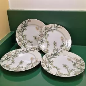 КОМПЛЕКТ ОТ 4 броя ЧИНИИ 20см  ПО КАРТИНА НА ВАН ГОГ - ЦЪФНАЛИ БАДЕМИ бял фон