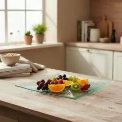 СТЪКЛЕН КВАДРАТЕН ОРДЬОВЪР - РЕЛЕФ И ПРОЗРАЧНОСТ