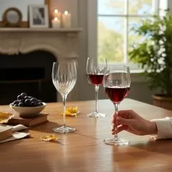 КРИСТАЛНИ ЧАШИ ЗА ВИНО 6 броя 275 мл - КРИСТАЛНИ РЕЛЕФИ 