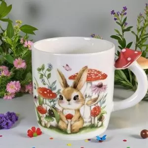 ПОРЦЕЛАНОВА ЧАША С ДРЪЖКА ГЪБКА - ПРОЛЕТНИ УСМИВКИ