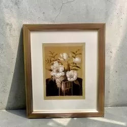 КАРТИНА В РАМКА С ПАСПАРТУ 37см*30см - МЕТАЛНИ ОТБЛЯСЪЦИ 