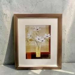 КАРТИНА В РАМКА С ПАСПАРТУ 37см*30см - МЕТАЛНИ ОТБЛЯСЪЦИ 