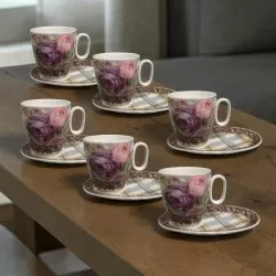СЕРВИЗ ЗА КАФЕ / 6 чаши + 6 чинии / - АРОМАТЪТ НА БЪЛГАРИЯ