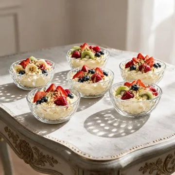 КОМПЛЕКТ ОТ 6 броя СТЪКЛЕНИ КУПИЧКИ -  ПРОЗРАЧНИ ТОЧКИ