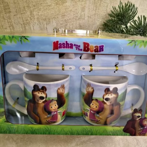 Kомплект чаши за чай Маша и Мечока