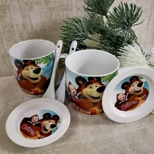 Kомплект чаши за чай Маша и Мечока