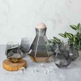 Сет за уиски 7 части опушено стъкло 