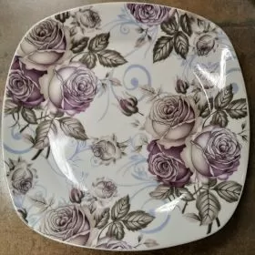 ПОРЦЕЛАНОВ СЕРВИЗ ЗА ХРАНА 19 ЧАСТИ -  ОПУШЕНИ ЛИЛАВИ РОЗИ