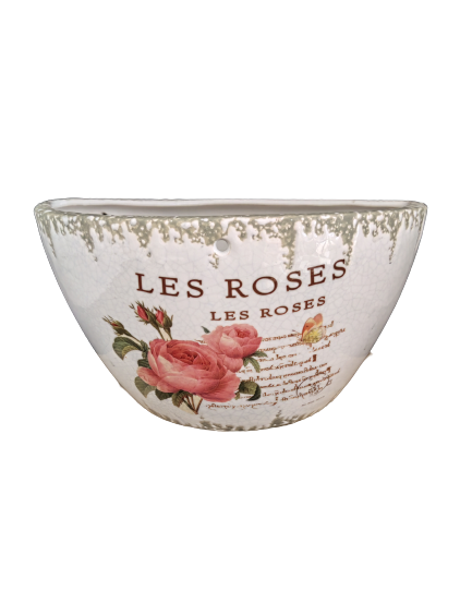 Керамична кашпа за стена "Les roses"