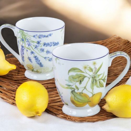 КОМПЛЕКТ ОТ 2 броя ЧАШИ - С ДЪХ НА ЛИМОНИ И ЛАВАНДУЛА
