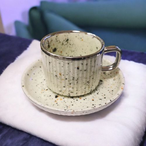 СЕРВИЗ ЗА КАФЕ / 6 чаши +6 чинийки / - ПРОЛЕТНИ ТРЕПЕТИ В ЦВЕТОВЕ