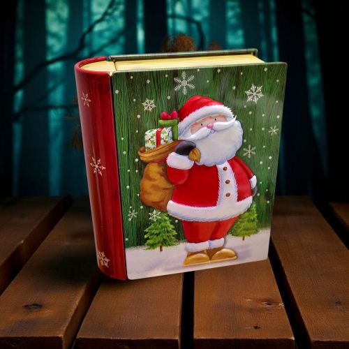 КОЛЕДНА МЕТАЛНА КУТИЙКА КНИГА С ДЕКОР /различни дизайни /- НЕОЧАКВАНА ИЗНЕНАДА 