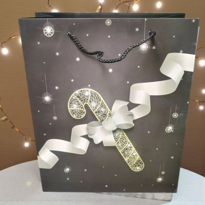 КОЛЕДНА ПОДАРЪЧНА ТОРБИЧКА 55см*40см*15см  / 4 дизайна / -  СВЕТЛИНИ В ЗЛАТО 