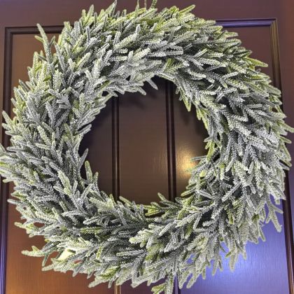 КОЛЕДЕН ВЕНЕЦ ОТ ЗАСКРЕЖЕНИ ЕЛХОВИ КЛОНКИ 42см / реален допир / - КОЛЕДНА ГОРА