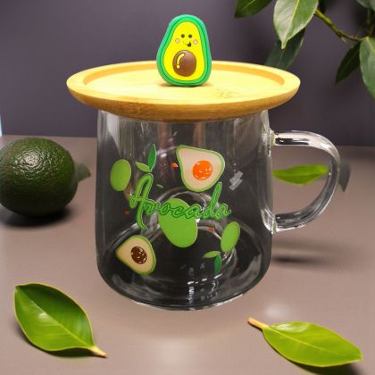 СТЪКЛЕНА ЧАША С ДЕКОРАЦИЯ АВОКАДО - ЕКЗОТИЧЕН ВКУС