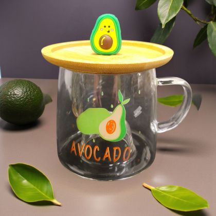 СТЪКЛЕНА ЧАША С ДЕКОРАЦИЯ АВОКАДО - ЕКЗОТИЧЕН ВКУС