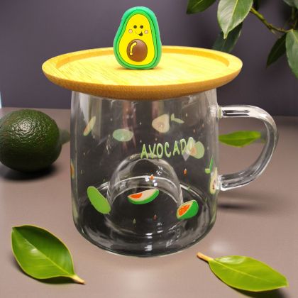 СТЪКЛЕНА ЧАША С ДЕКОРАЦИЯ АВОКАДО - ЕКЗОТИЧЕН ВКУС