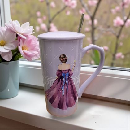 ЧАША С КАПАЧЕ И ЛЪЖИЧКА - ПРИНЦЕСА ВСЕКИ ДЕН