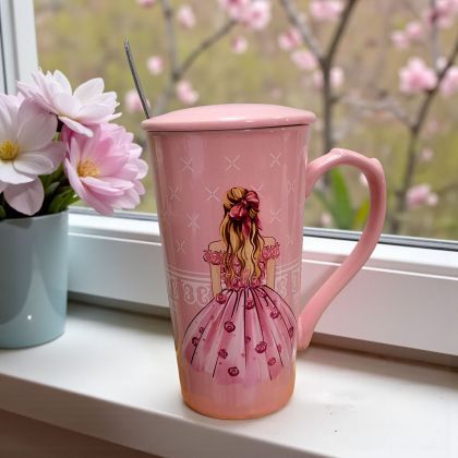 ЧАША С КАПАЧЕ И ЛЪЖИЧКА - ПРИНЦЕСА ВСЕКИ ДЕН