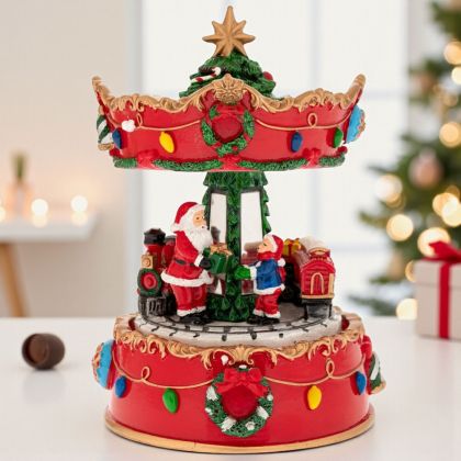 ЛУКСОЗНА КОЛЕДНА ВЪРТЕЛЕЖКА С МУЗИКА - КАРУСЕЛ ПОД КОЛЕДНОТО НЕБЕ
