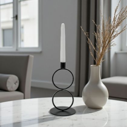 МЕТАЛЕН СВЕЩНИК - КЛАСИЧЕСКО ЧЕРНО