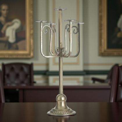 Метален винтидж свещник за 5 свещи 75 см 