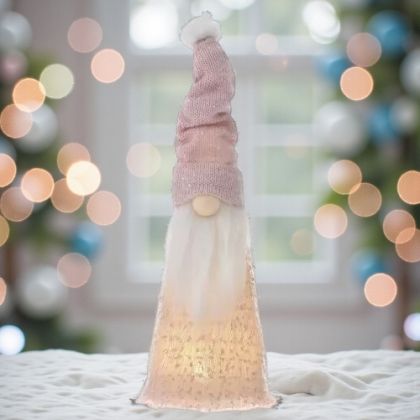 СВЕТЕЩА КОЛЕДНА ФИГУРА - РОЗОВ ЕЛФ