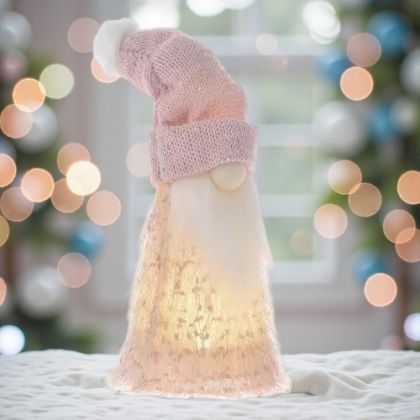 СВЕТЕЩА КОЛЕДНА ФИГУРА - РОЗОВ ЕЛФ