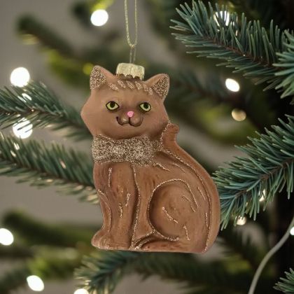 СТЪКЛЕНА ИГРАЧКА ЗА ЕЛХА  / КОТЕ /- ЦВЕТОВЕ И ФОРМИ